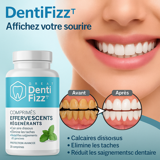 DentiFizz™ Comprimés Effervescents Régénérants | Réparent et renforcent vos dents en 10 minutes!