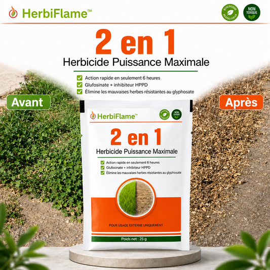 HerbiFlame™ Désherbant 2-en-1 Ultra-Puissant | Élimine les mauvaises herbes en 6 heures chrono !