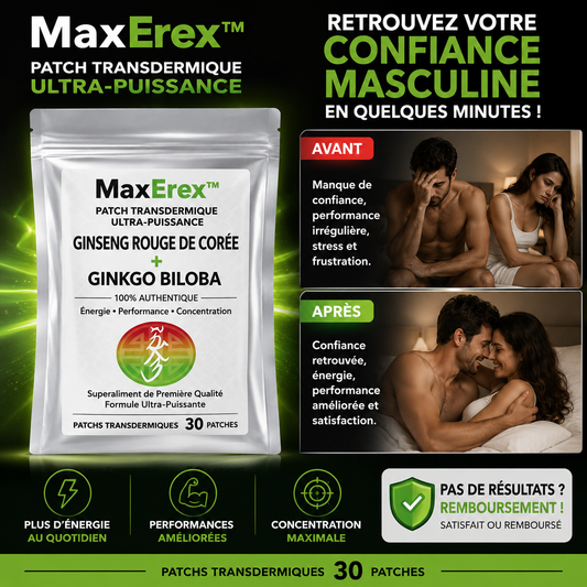 MaxErex™ Patch Transdermique Ultra-Puissance | Érection massive, dure comme à 20 ans en 5 minutes chrono !