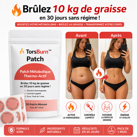 TorsBurn™ Patch Métabolique Thermo‑Actif | Faites fondre 10kg de graisse en 30 jours sans régime !