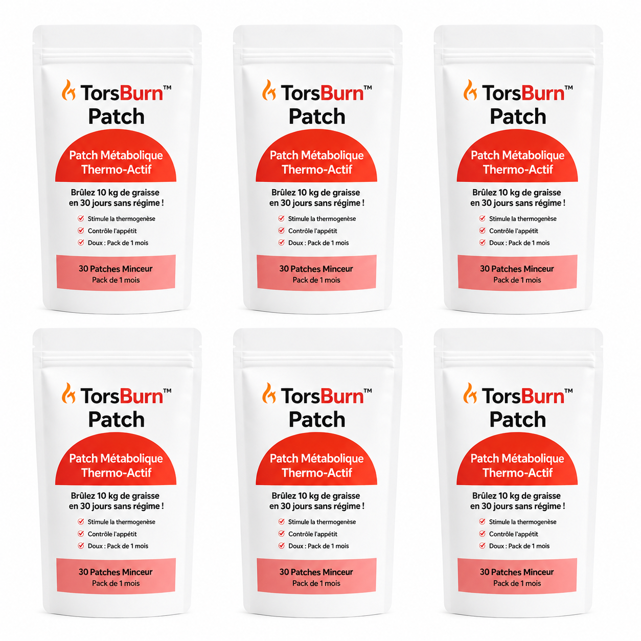 TorsBurn™ Patch Métabolique Thermo‑Actif | Faites fondre 10kg de graisse en 30 jours sans régime !