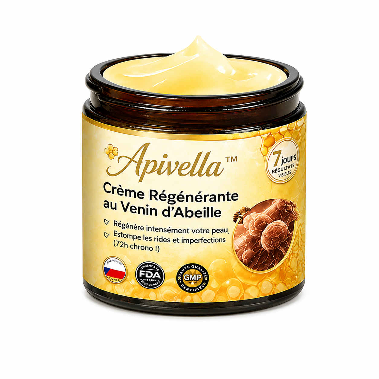 Apivella™ Crème Régénérante au Venin d’Abeille | Régénère votre peau, efface les rides et imperfections en 72h chrono !