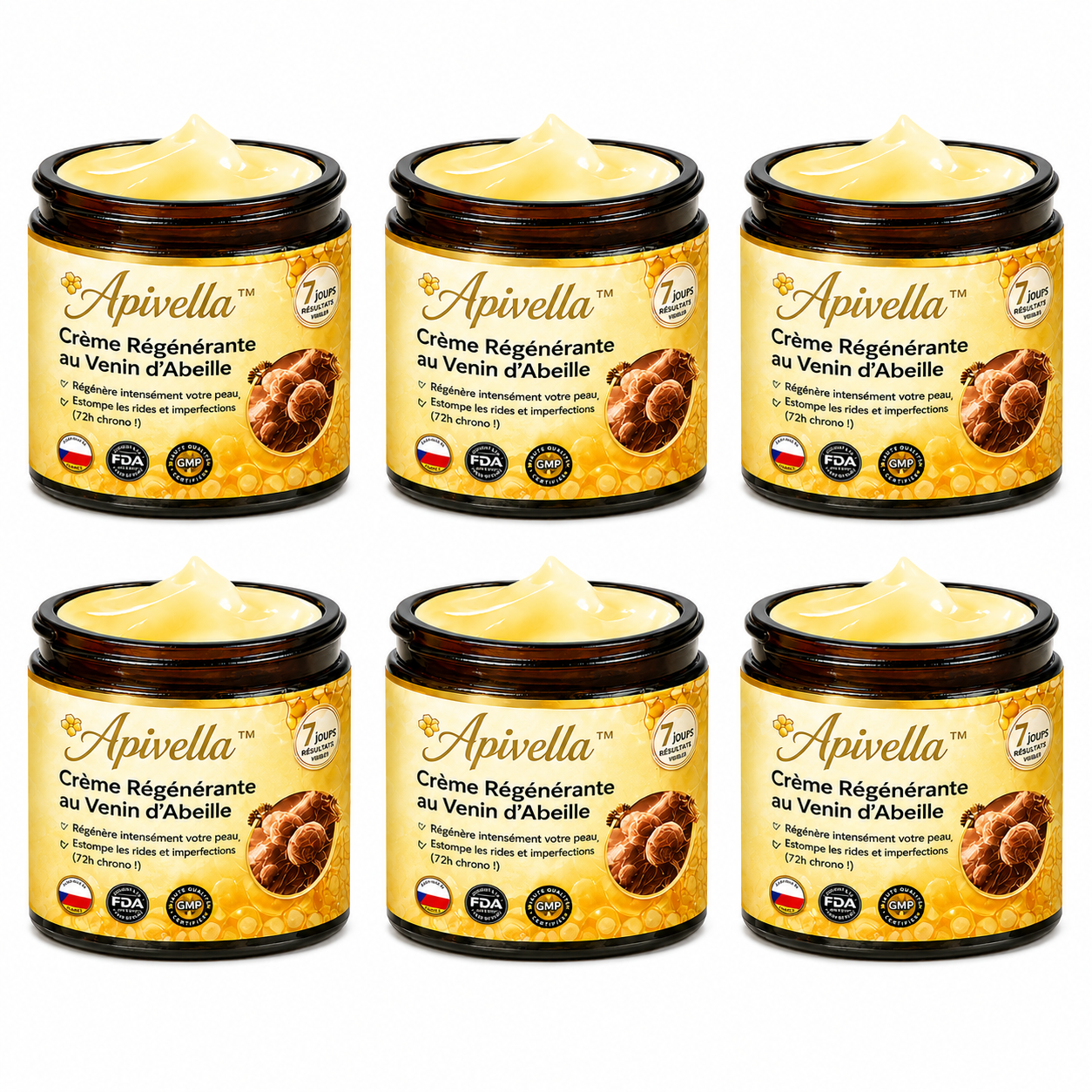 Apivella™ Crème Régénérante au Venin d’Abeille | Régénère votre peau, efface les rides et imperfections en 72h chrono !
