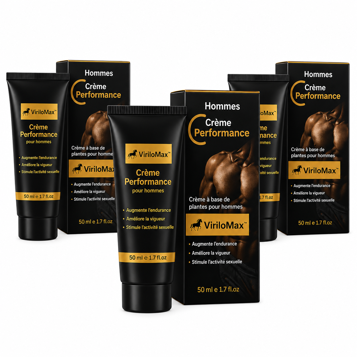 ViriloMax™ Crème Performance | Gagnez 4 cm et tenez 3 fois plus longtemps dès la 1ère application !