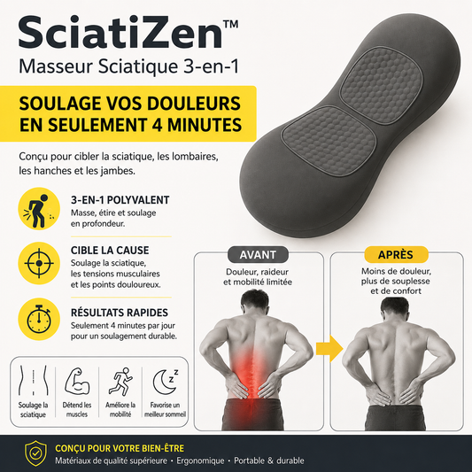 SciatiZen™ Masseur Sciatique 3-en-1 | Supprime vos douleurs en 4 minutes chrono!