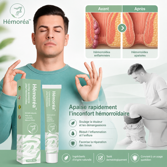 Hémoréa™ Crème Hémorroïdes Apaisement | Soulage l’inconfort, calme les irritations et apaise dès la première application !