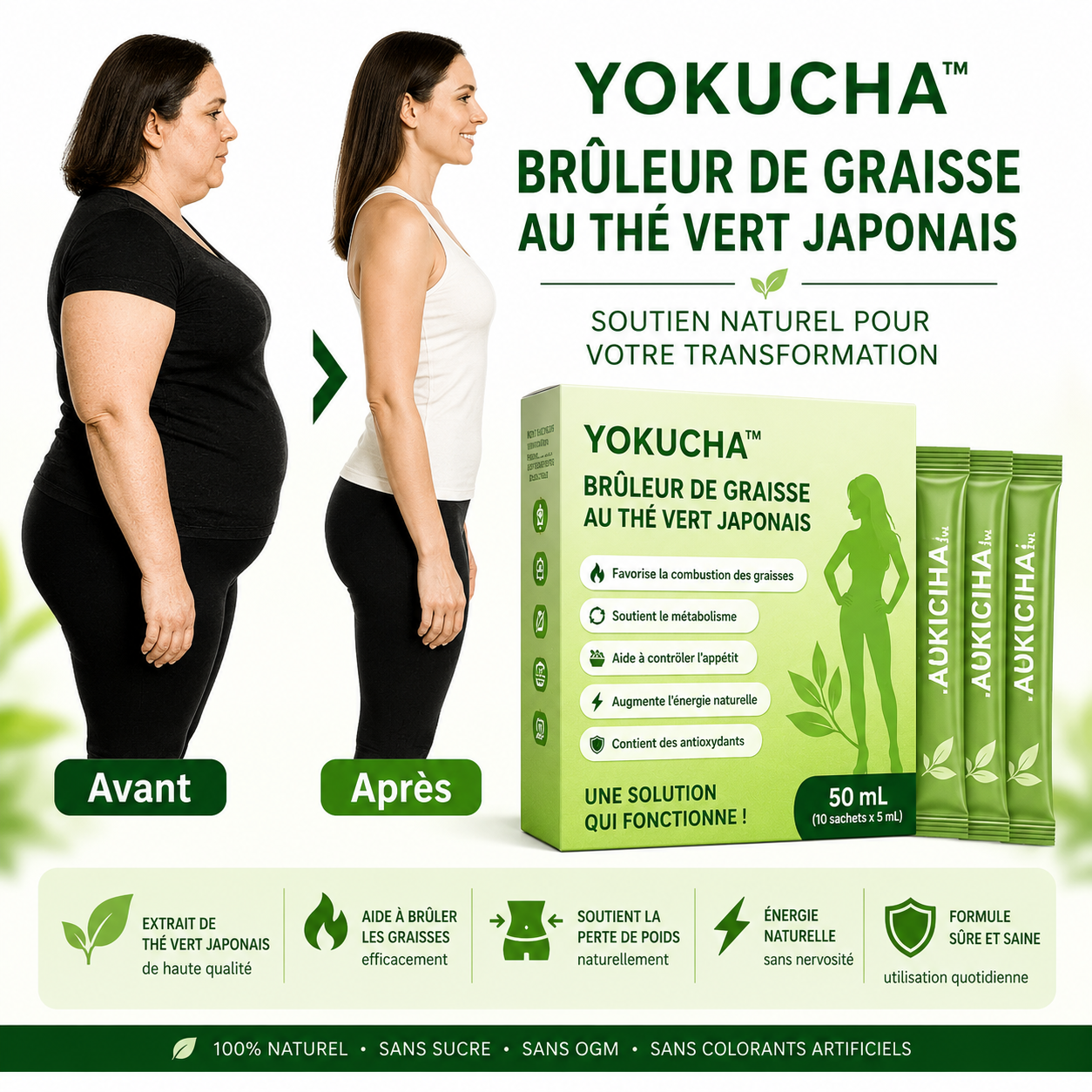 Yokucha™ Brûleur de Graisse au Thé Vert Japonais | Perdez 5 kg de ventre en 7 jours sans bouger de votre canapé!