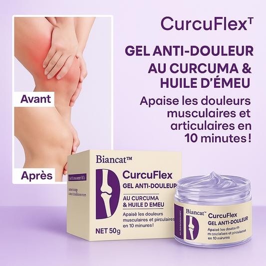 CurcuFlex™ Gel Anti-Douleur au Curcuma & Huile d'Émeu | Apaise les douleurs musculaires et articulaires en 10 minutes!