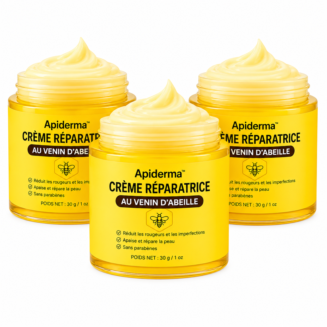 Apiderma™ Crème Réparatrice au Venin d’Abeille | Efface rougeurs & imperfections en 3 jours!