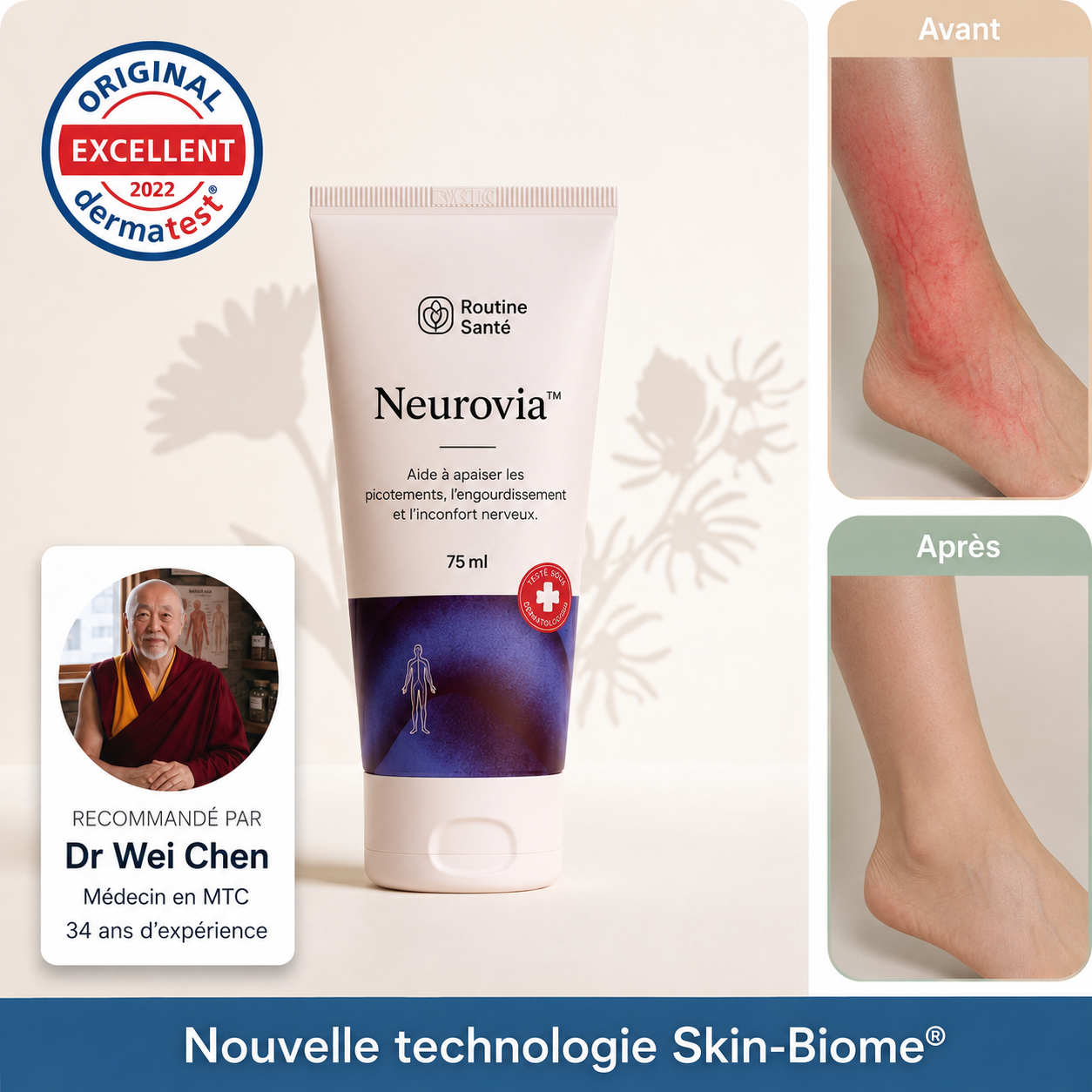 Neurovia™ Crème Apaisante Eczéma & Neurodermite | Stoppez les démangeaisons et retrouvez une peau parfaite !