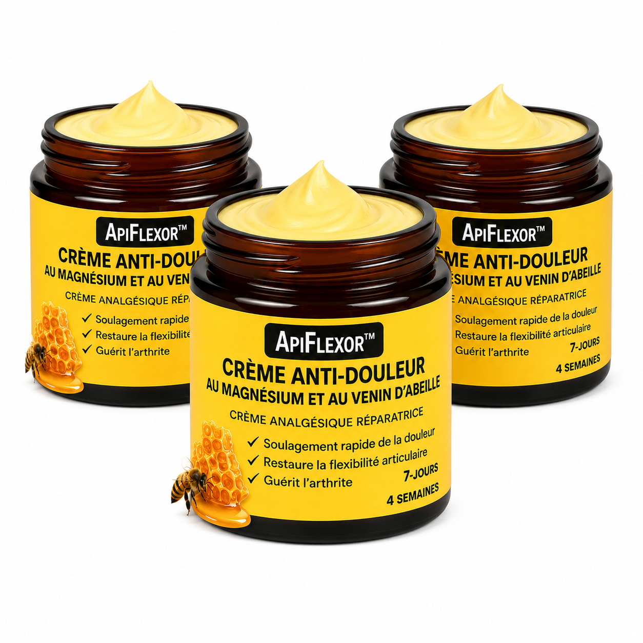 ApiFlexor™ Crème Anti-douleur au Magnésium et au Venin d'Abeille | Supprime vos douleurs articulaires en un instant!