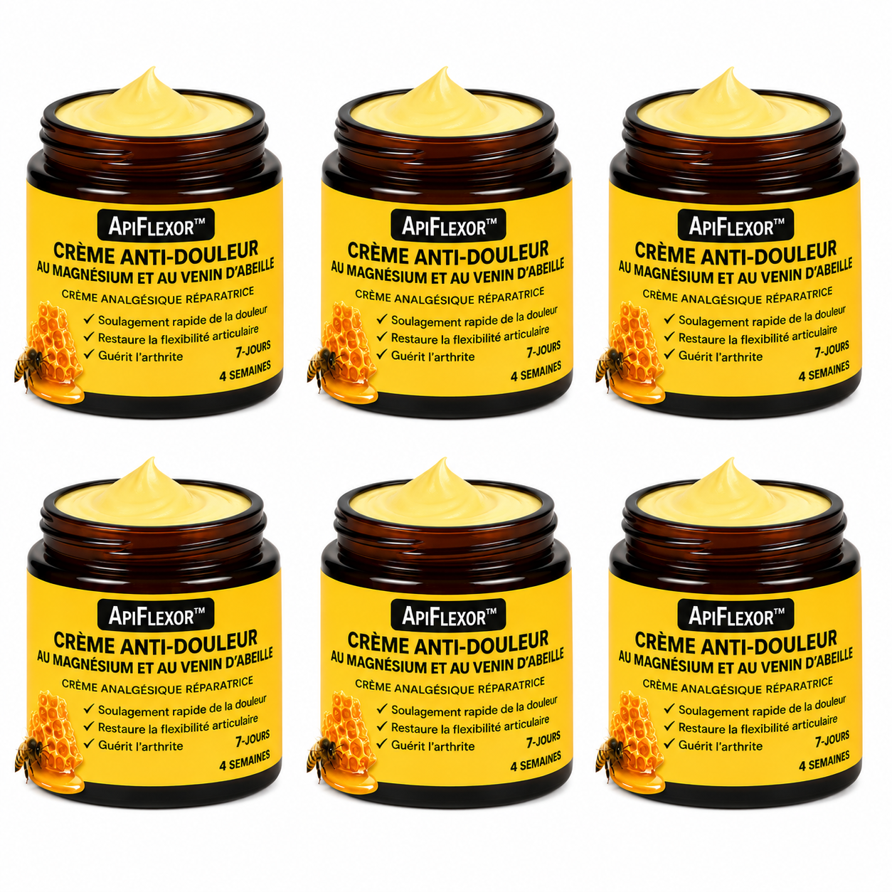 ApiFlexor™ Crème Anti-douleur au Magnésium et au Venin d'Abeille | Supprime vos douleurs articulaires en un instant!