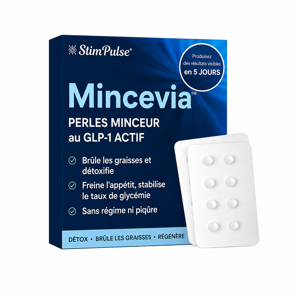 Mincevia™ Perles Minceur au GLP-1 Actif | Perdez 6 kilos de graisse en 5 jours sans régime ni piqûre!
