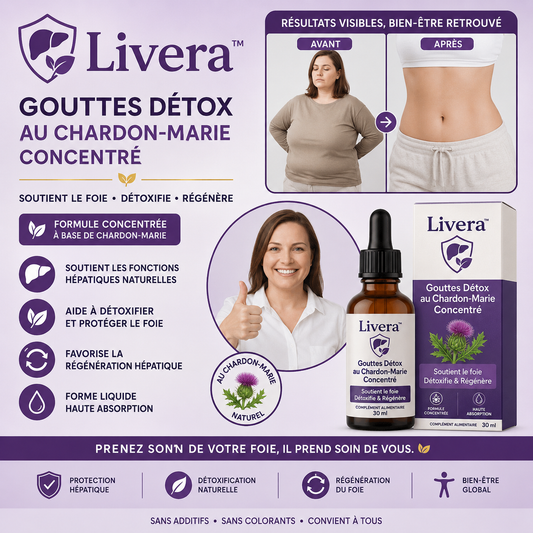 Livera™ Gouttes Détox au Chardon-Marie Concentré | Nettoyez votre foie et perdez 5 kg en 7 jours!
