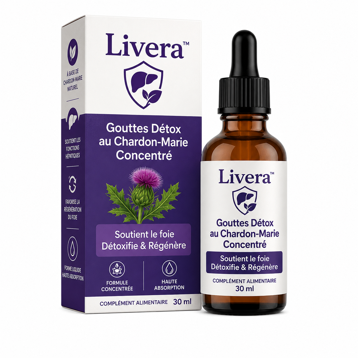 Livera™ Gouttes Détox au Chardon-Marie Concentré | Nettoyez votre foie et perdez 5 kg en 7 jours!