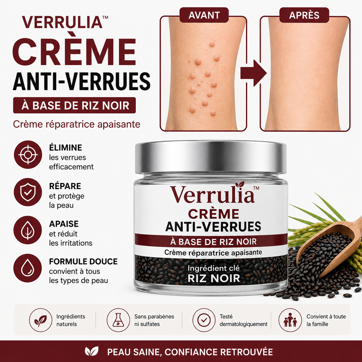 Verrulia™ Crème Anti-Verrues | Élimine verrues, tumeurs cutanées et taches noires dès la 1ʳᵉ application – sans chirurgie, sans cicatrice!