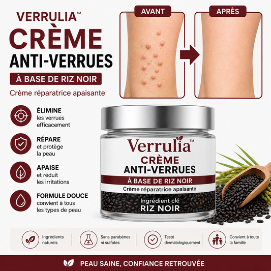 Verrulia™ Crème Anti-Verrues | Élimine verrues, tumeurs cutanées et taches noires dès la 1ʳᵉ application – sans chirurgie, sans cicatrice!