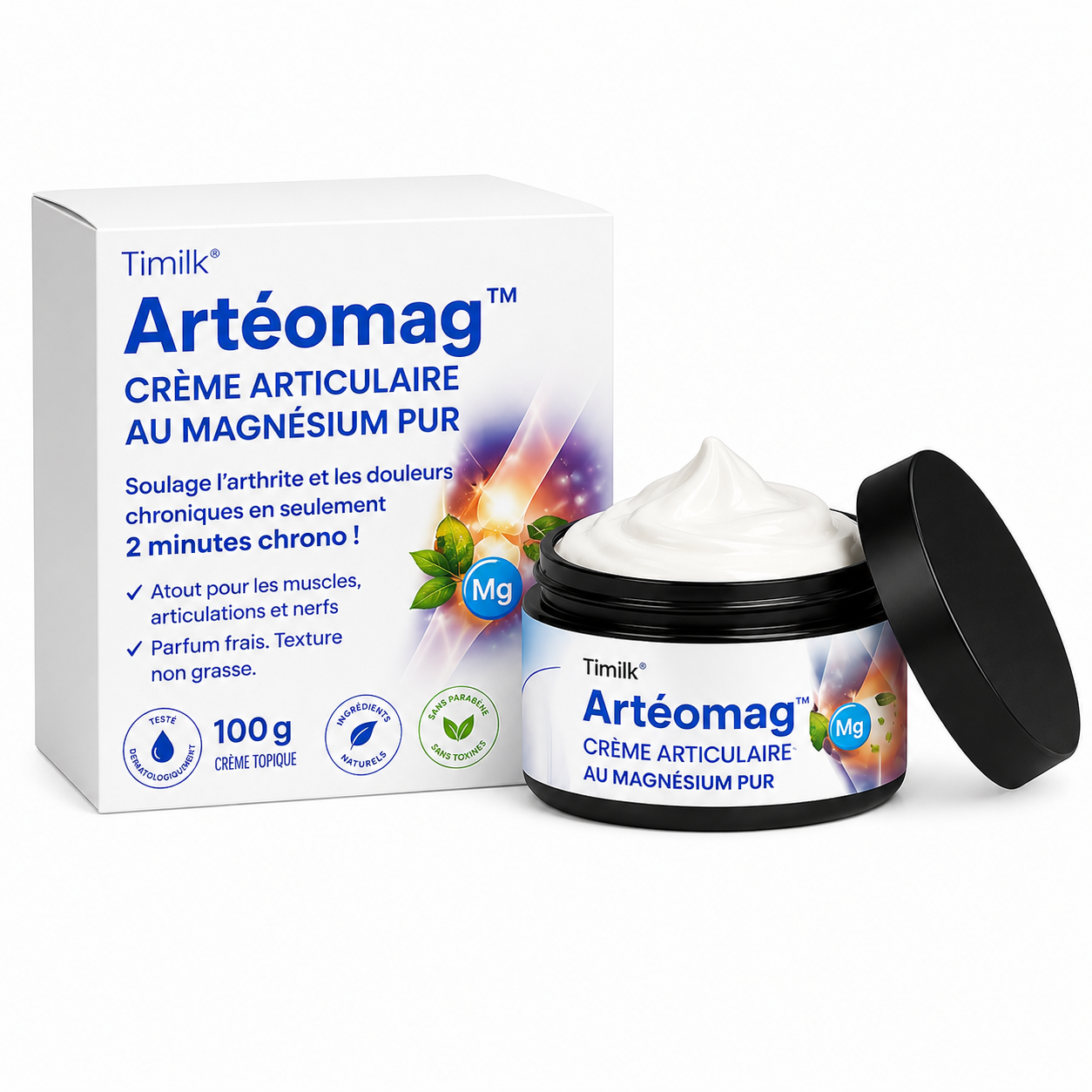 Artéomag™ Crème Articulaire au Magnésium Pur | Soulage arthrite et douleurs chroniques en 2 minutes chrono!