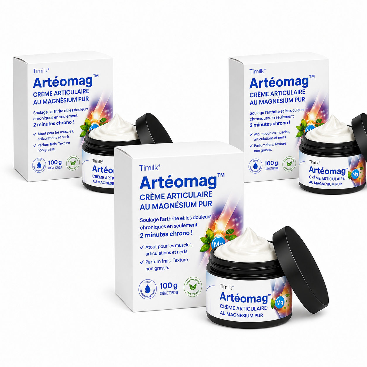 Artéomag™ Crème Articulaire au Magnésium Pur | Soulage arthrite et douleurs chroniques en 2 minutes chrono!