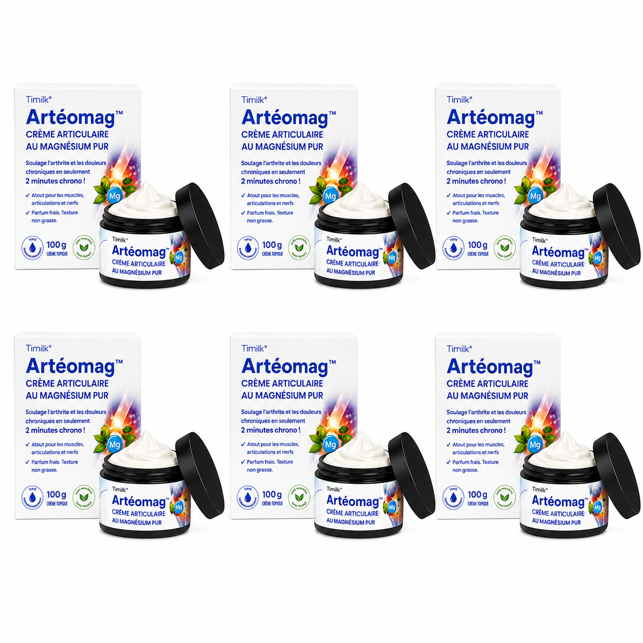 Artéomag™ Crème Articulaire au Magnésium Pur | Soulage arthrite et douleurs chroniques en 2 minutes chrono!
