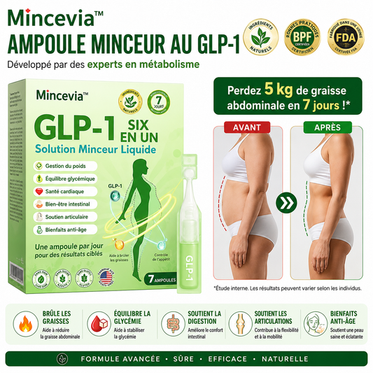 Mincevia™ Ampoule Minceur au GLP‑1 | Perdez 5 kg de graisse abdominale en 7 jours!