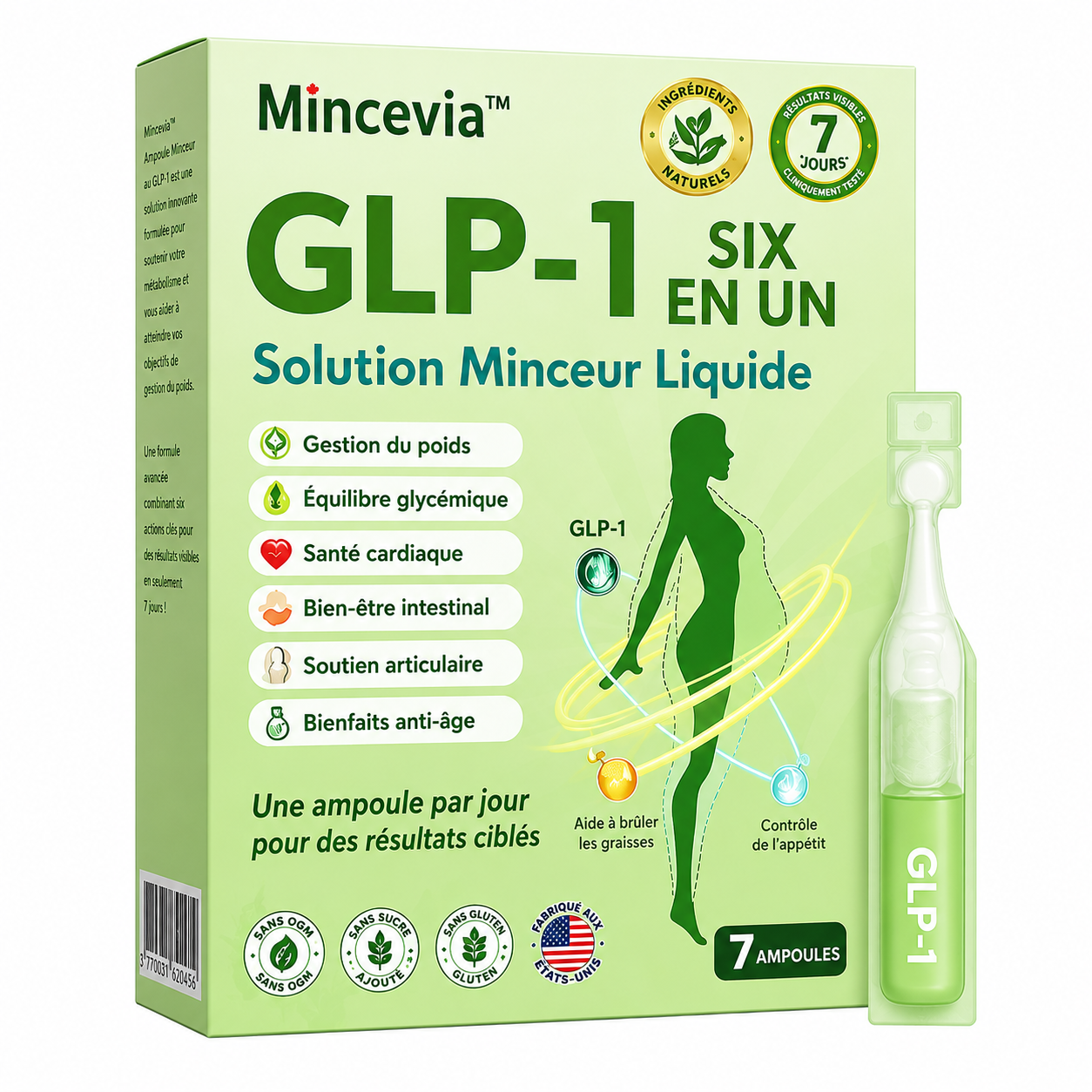 Mincevia™ Ampoule Minceur au GLP‑1 | Perdez 5 kg de graisse abdominale en 7 jours!
