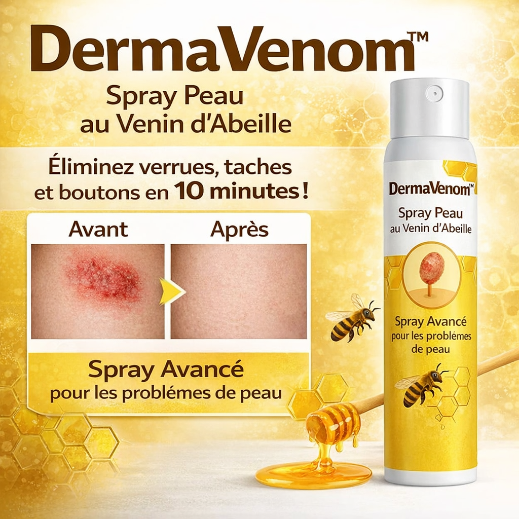 DermaVenom™ Spray Peau au Venin d’Abeille | Éliminez verrues, taches et boutons en 10 minutes !