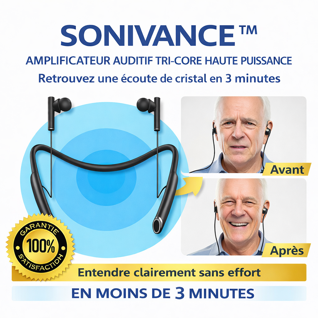 Sonivance™ Amplificateur Auditif Tri-Core Haute Puissance | Retrouvez une ouïe nette et précise en 3 minutes !