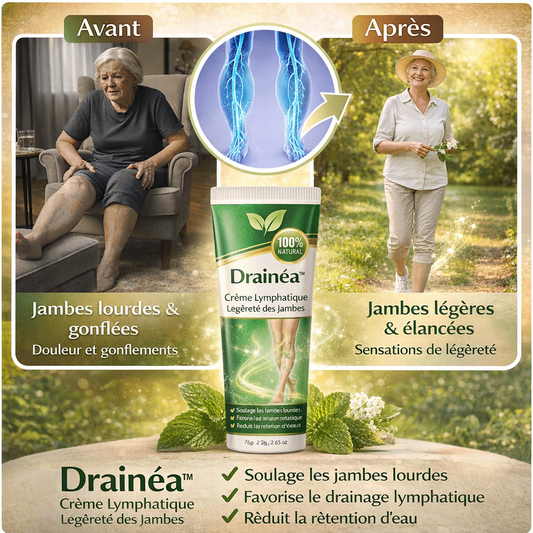 Drainéa™ Crème Lymphatique Légèreté des Jambes | Réduit le gonflement des jambes de 92% en seulement 24 heures !