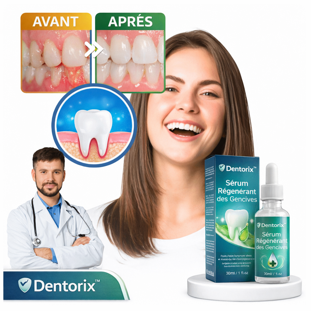 Dentorix™ Sérum Régénérant des Gencives | Réduit jusqu’à 97 % des saignements des gencives et éclaircit les dents en seulement 7 jours !