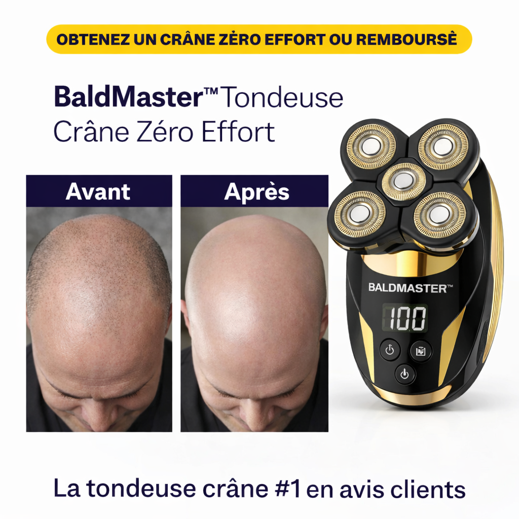 BaldMaster™ Tondeuse Crâne Zéro Effort | Obtenez un crâne parfaitement lisse en 3 minutes !