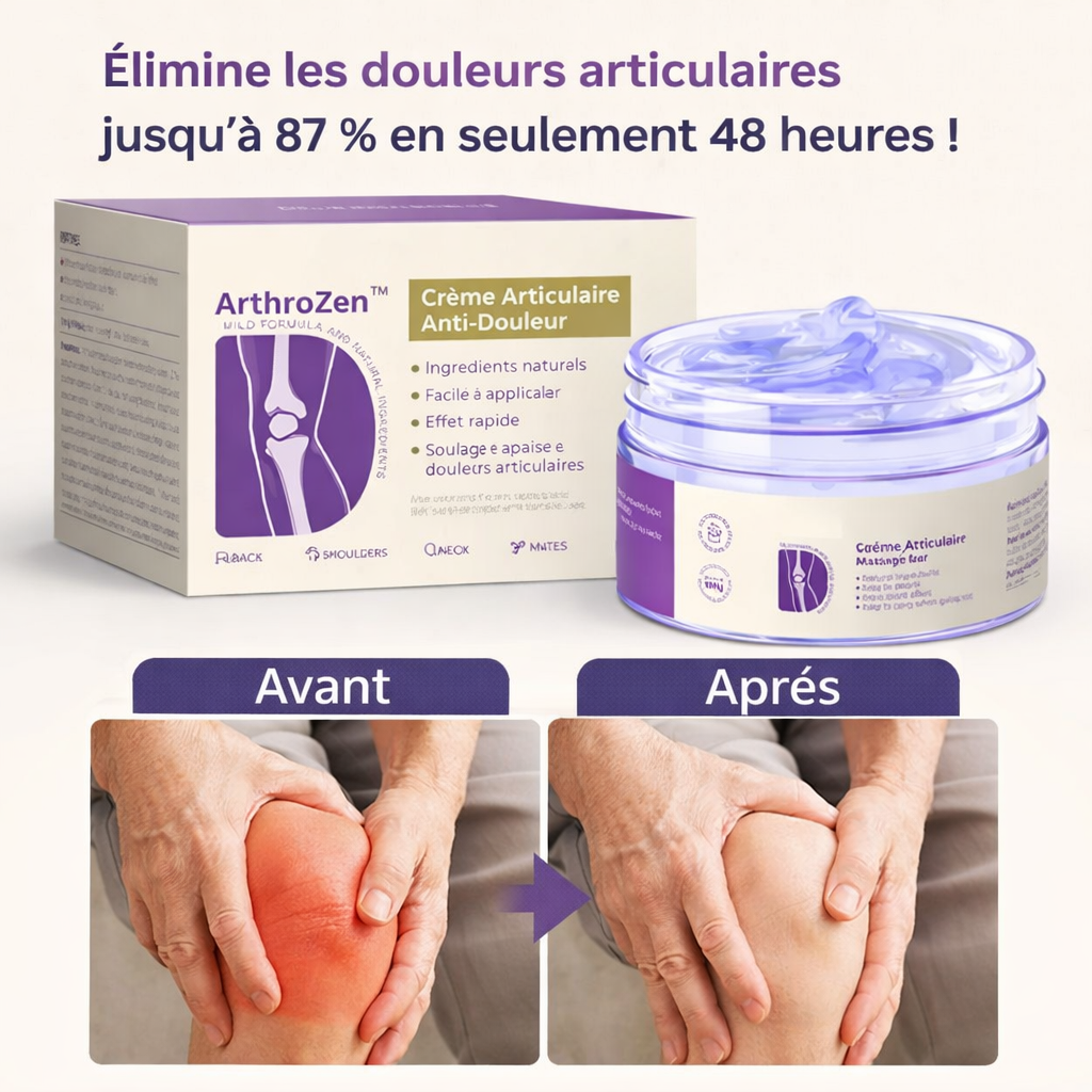 ArthroZen™ Crème Articulaire Anti-Douleur | Élimine les douleurs articulaires jusqu'à 87 % en seulement 48 heures !