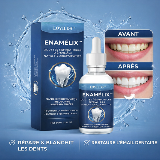 Enamélix™ Gouttes Réparatrices d’Émail à la Nano-Hydroxyapatite | Reconstruisez votre émail et retrouvez des dents parfaites en quelques jours !