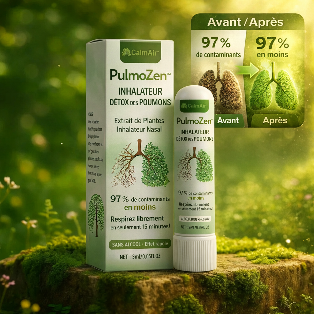 PulmoZen™ Inhalateur Détox des Poumons | 97 % de contaminants en moins : respirez librement en seulement 15 minutes !