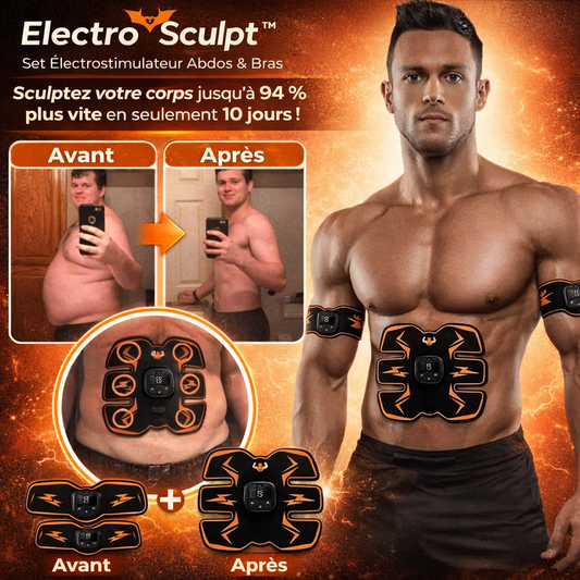ElectroSculpt™ Set Électrostimulateur Abdos & Bras | Sculptez votre corps jusqu’à 94 % plus vite en seulement 10 jours !
