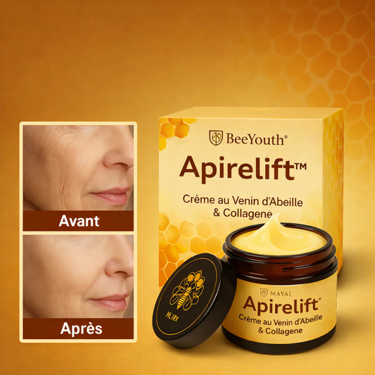Apirelift™ Crème au Venin d’Abeille & Collagène | Lissez vos rides et raffermissez votre peau en 10 minutes !
