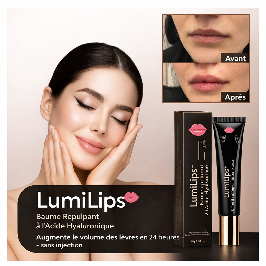 LumiLips™ Baume Repulpant à l’Acide Hyaluronique | Retrouvez des Lèvres Pulpeuses en 24 Heures, Sans Injection !