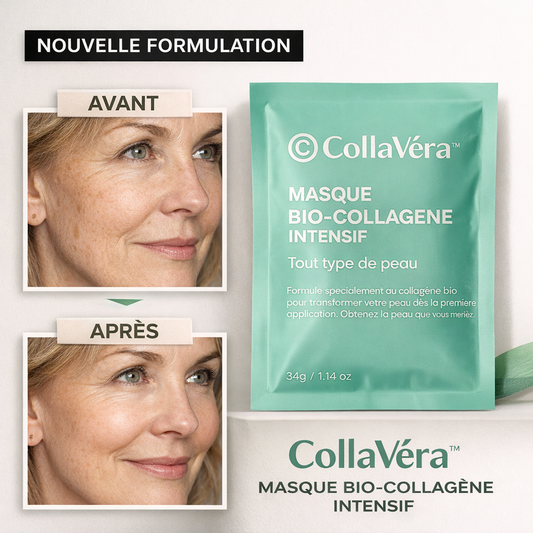 CollaVéra™ Masque Bio-Collagène Intensif | Lissez vos rides et raffermissez votre peau dès la 1ʳᵉ application !