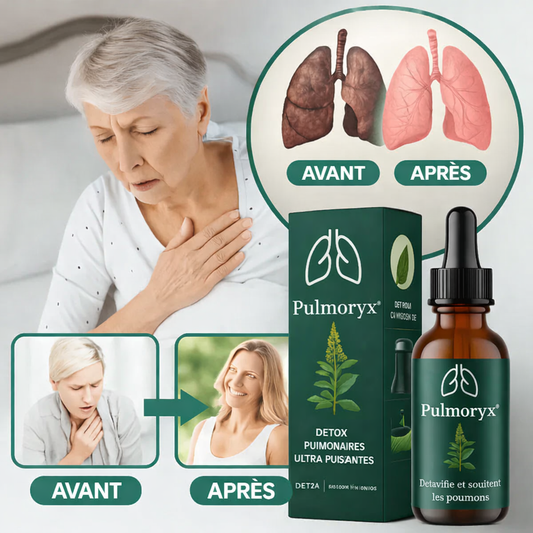 Pulmoryx™ Gouttes Détox Pulmonaire | Libérez 97 % de votre capacité respiratoire en 48 heures !