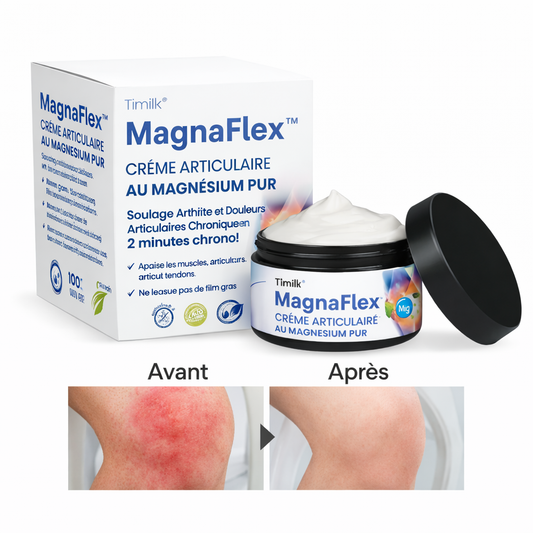 MagnaFlex™ Crème Articulaire au Magnésium Pur | Stoppez vos douleurs en 2 minutes et retrouvez des articulations libres !