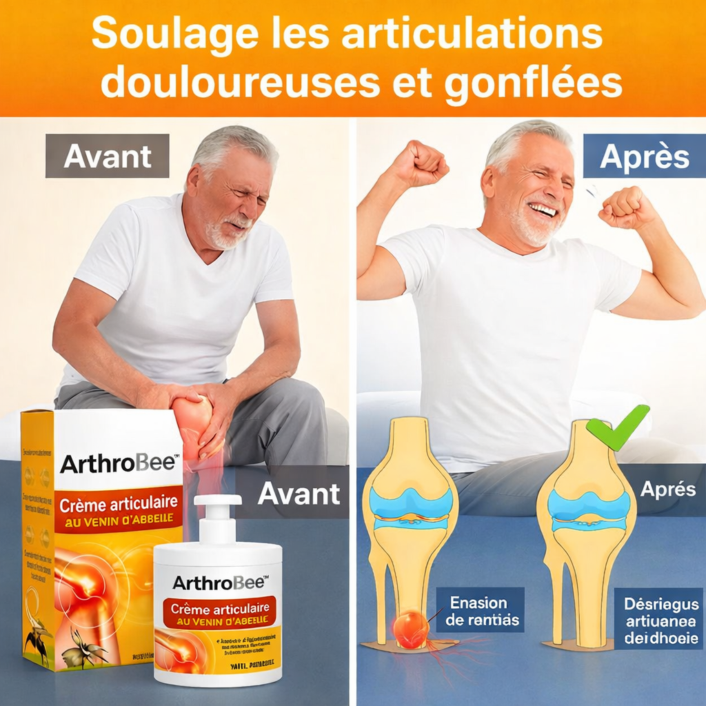 ArthroBee™ Crème Articulaire au Venin d’Abeille | Élimine les douleurs articulaires en 3 jours !