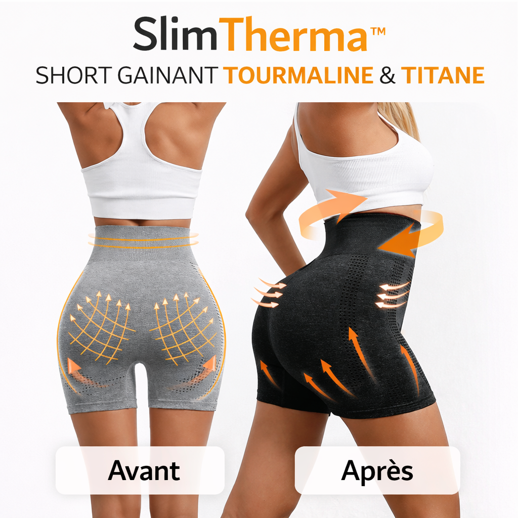 SlimTherma™ Short Gainant Tourmaline & Titane | Sculptez votre silhouette et affinez votre taille en 10 minutes !