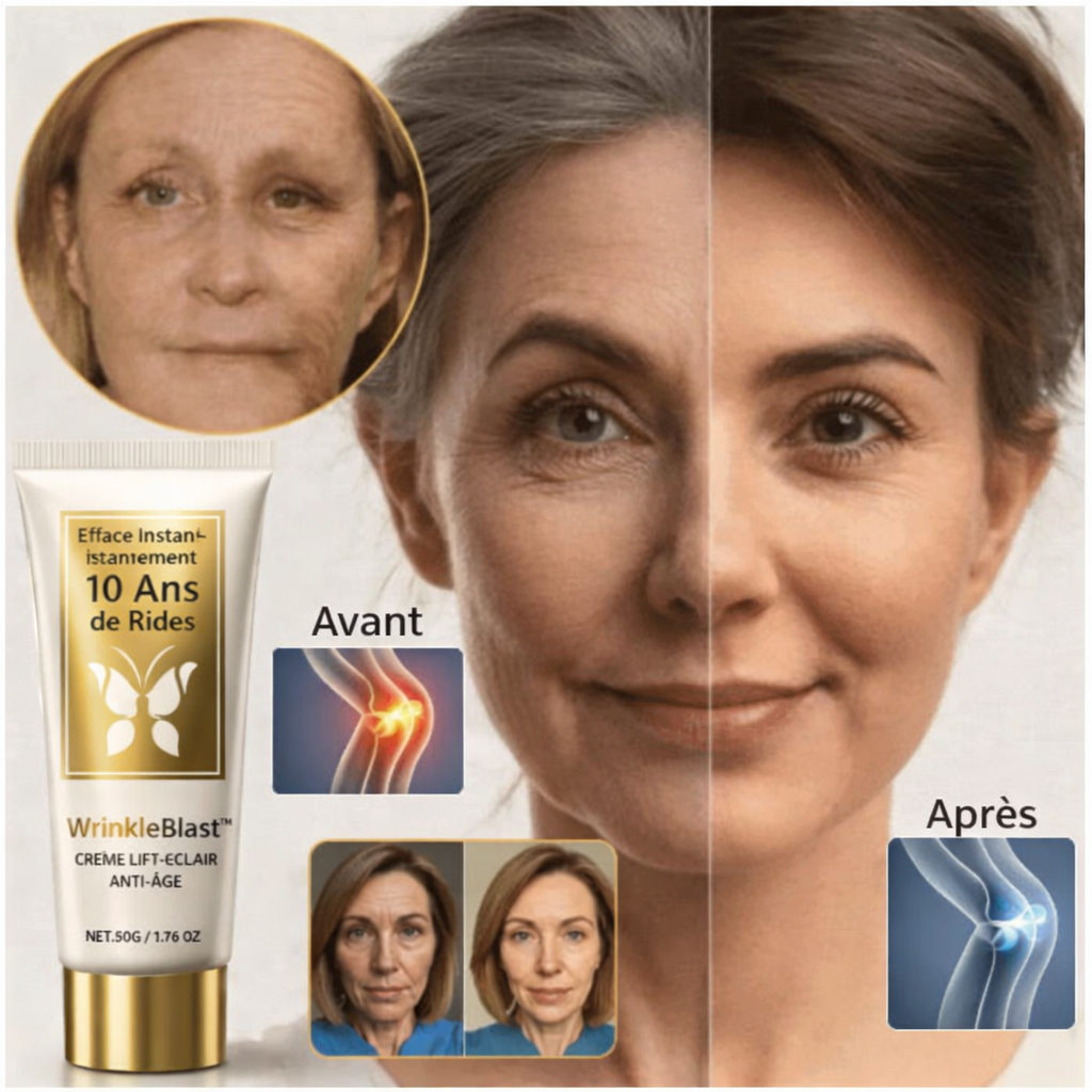 WrinkleBlast™ Crème Lift-Éclair Anti-Âge | Efface 96,7 % des rides en seulement 30 secondes !