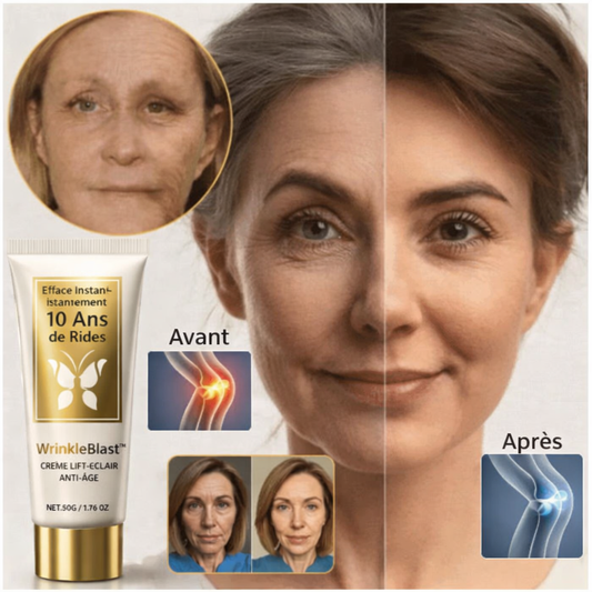 WrinkleBlast™ Crème Lift-Éclair Anti-Âge | Efface 96,7 % des rides en seulement 30 secondes !