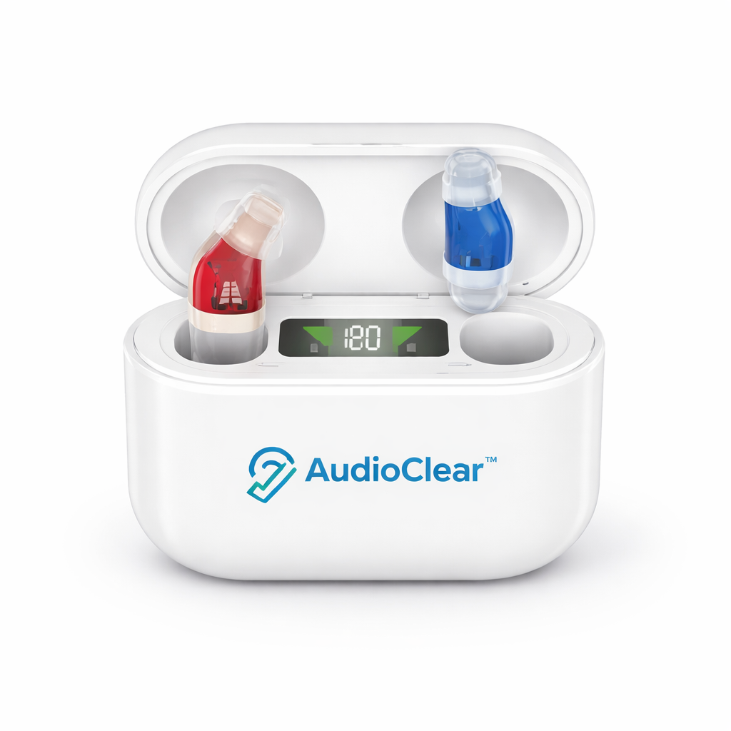 AudioClear™ Appareil Auditif Invisible à Technologie TriCore | Entendez parfaitement en 3 secondes, sans aucun sifflement !