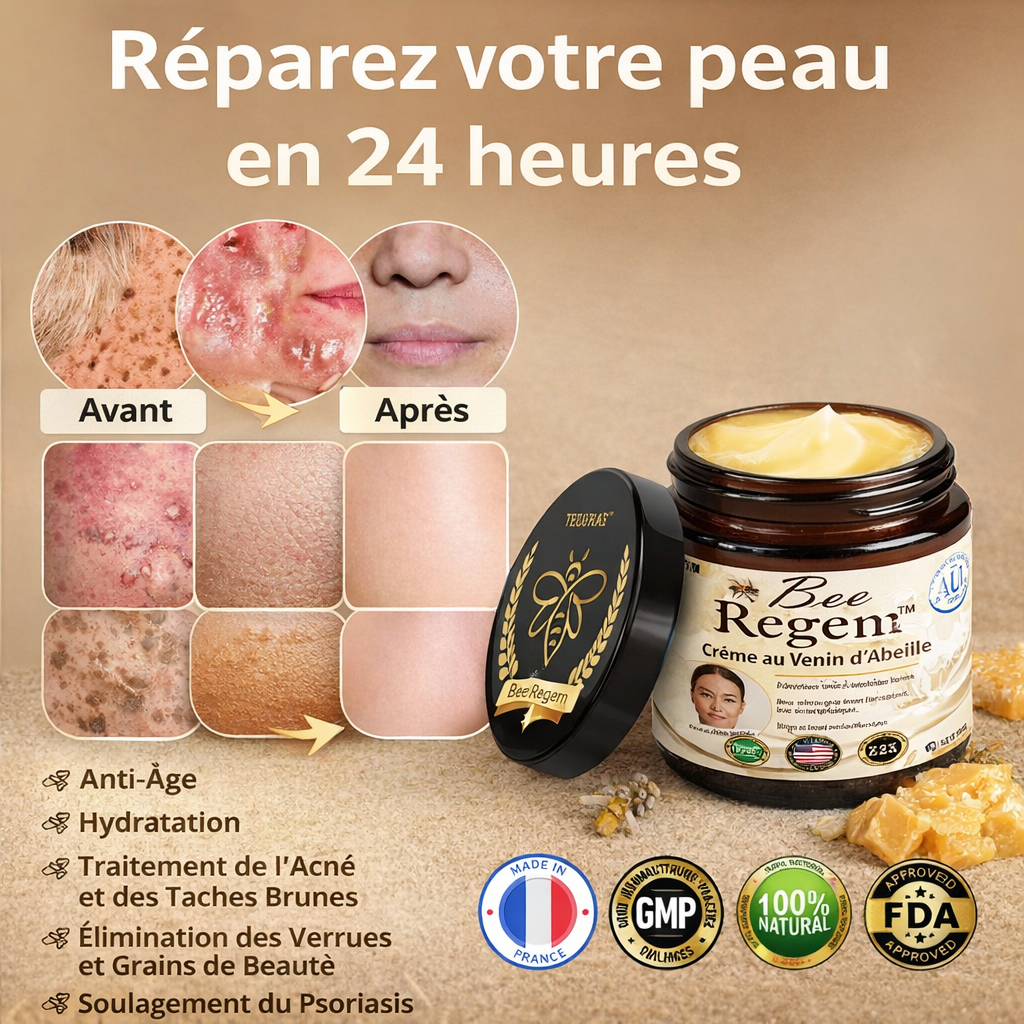 BeeRegen™ Crème au Venin d’Abeille | Répare et régénère votre peau en 24 heures !