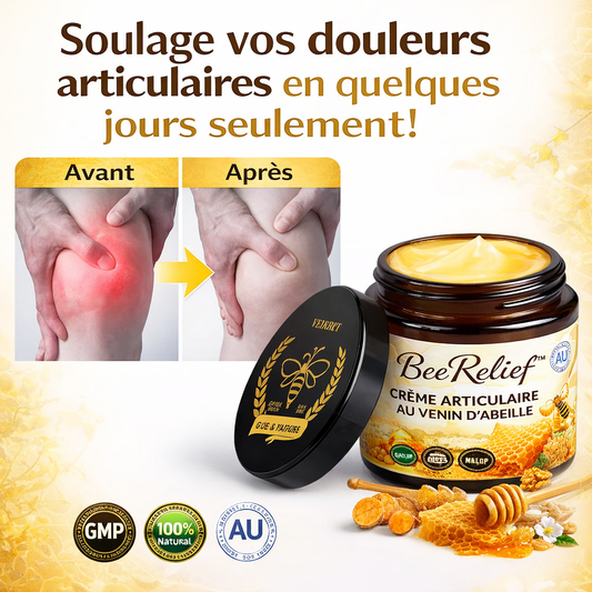 BeeRelief™ Crème Articulaire au Venin d’Abeille | Soulage les douleurs et libère vos articulations en 10 minutes !