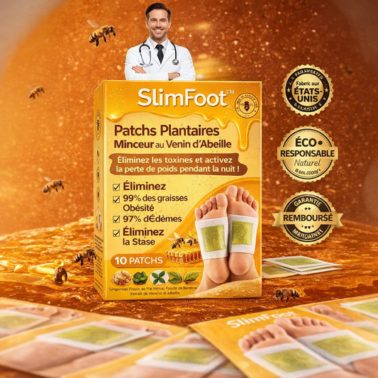 SlimFoot™ Patchs Plantaires Minceur au Venin d’Abeille | Éliminez les toxines et activez la perte de poids pendant la nuit !