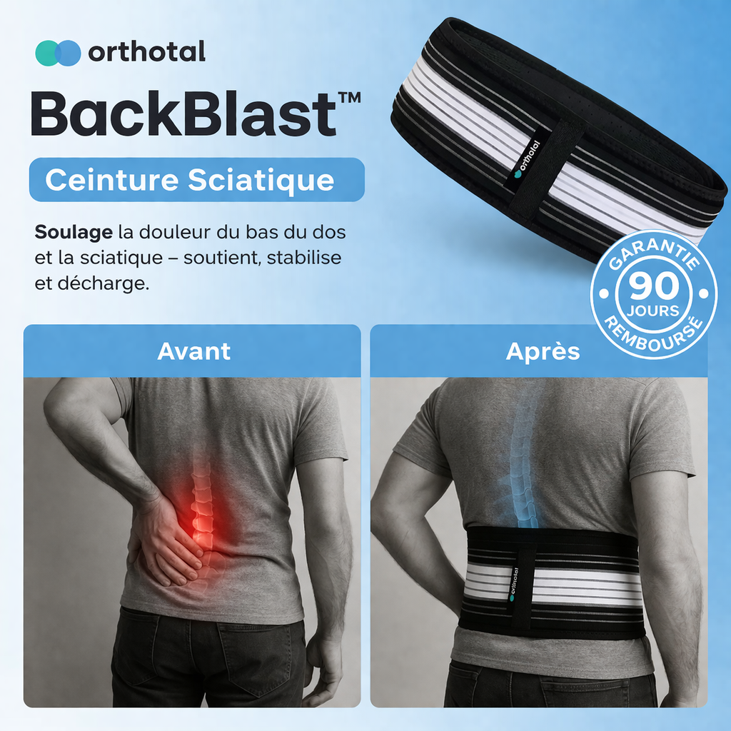 BackBlast™ Ceinture Sciatique | Éliminez la douleur lombaire et remarchez normalement en seulement 10 minutes !