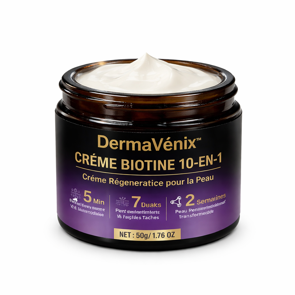DermaVénix™ Crème Biotine 10-en-1 | Effacez rides, taches et peau fatiguée en quelques minutes !